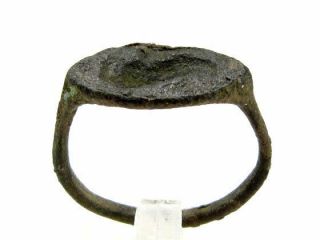 Very Rare Greek - Thracian Intaglio Seal Bronze Ring,  Animal Image,