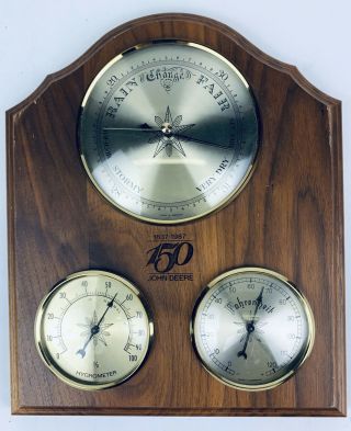 Vintage John Deer 150 Yr Anniversary 1837 - 1987 Barometer Hygrometer Thermometer