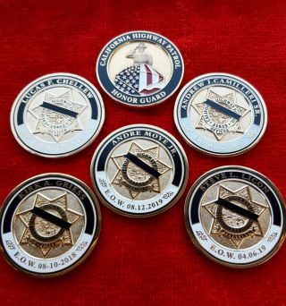 Chp Officer Chellew Camilleri Griess Licon Moye Honor Guard Memorial Coins