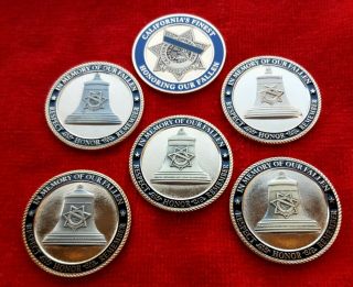CHP OFFICER CHELLEW CAMILLERI GRIESS LICON MOYE HONOR GUARD MEMORIAL COINS 2