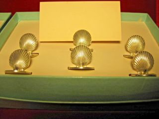 Tiffany Sterling Silver Set Of 6 Shell Place Card Holders Fabulous