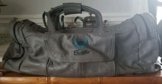 Vintage Cadillac Leather Luggage Duffle Carry On Bag