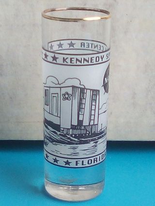 NASA Kennedy Space Center Apollo 11 Florida Shot Glass Gold Accent Souvenir 1969 3