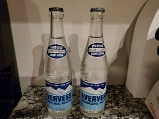 2 - Full 12oz Evervess Sparkling Water Acl Soda Bottle Pepsi - Cola Chicago York