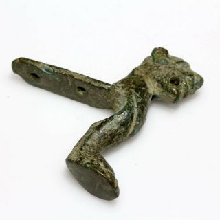 Circa 500 - 100 Bc Ancient Greek Bronze Lion Shaped Applique - Jar Foot
