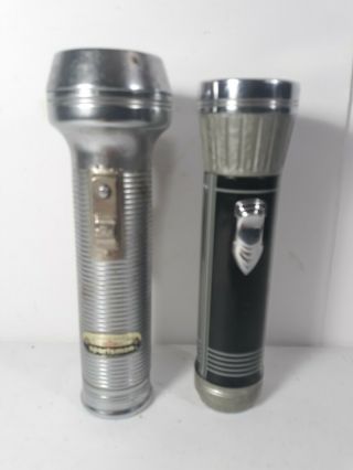Vintage Rayovac Sportsman Premium Grade 2 D Cell Flashlight W/magnet& Eveready
