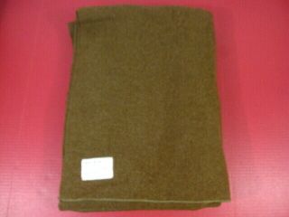 Wwii Era Us Army Brown Wool Blanket - Dated 1942 - Very 2