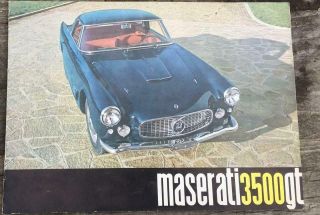 1960 Maserati 3500gt 8 Page Sales Hand Out Color Brochure Nm