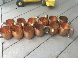 Vintage West Bend Solid Copper Moscow Mule Mugs Set Of 12
