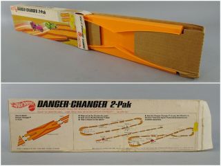 1970s Vintage Redline Hot Wheels Danger Changer 2 Pak Pack Track 3