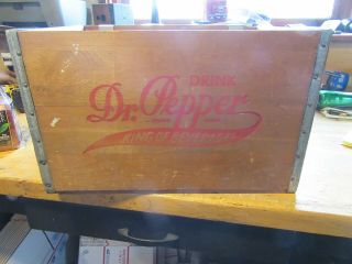 Vintage Dr.  Pepper Wood Crate With Good Lettering Wooden King Of Beverages