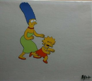 Marge & Lisa The Simpsons Art Production Cel Drawing - Futurama Family Guy