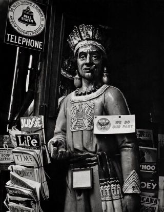 1933/63 Vintage Wooden Indian Cigar Store Smoking Photo Art 11x14 Ansel Adams