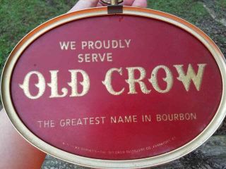 Old Crow Bourbon Kentucky Whiskey reverse glass hanging sign Frankfort KY Beeco 2