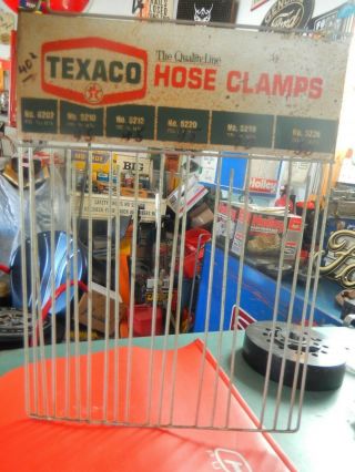 Vtg Texaco Hose Clamps Display Rack 1960’s Gas / Service Station Garage