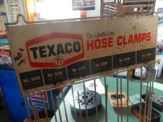 VTG TEXACO HOSE CLAMPS DISPLAY RACK 1960’s GAS / SERVICE STATION GARAGE 2
