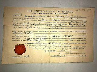 Us Land Grant,  Iowa,  Signed President Ulysses S Grant 1880 Sioux Land 3763