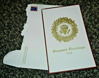 2009 Barack Michelle Obama White House Christmas Card Presidential Seal