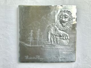 Deponceau Bridge Of Lions Trivet Hammered Aluminum Rochester Ny Arts & Crafts Fl