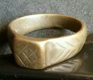 Authentic Ancient Bronze Roman Or Byzantine Seal Ring Artifact Antiquity Old
