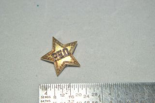 Vintage P.  E.  O.  Peo 10k Solid Gold Sisterhood Sorority Pin Star Badge Iowa 1979