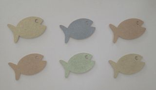 O.  R.  E.  Vintage Fish Shape Coasters 100 Recycled Rubber Set Of 6