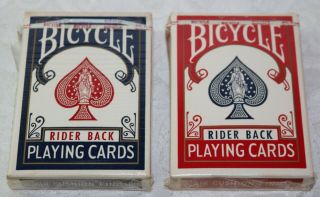 (2) Decks Of Vintage Bicycle 808 Rider Back Playing Cards With Stamps Nos