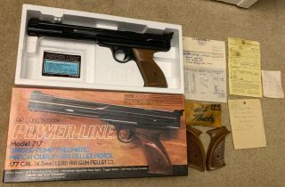 Vintage Daisy Powerline Model 717 Pellet Pistol Bb Gun Papers