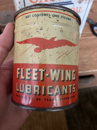 Vintage Fleet - Wing Lubricants One Pound Grease Oil Can