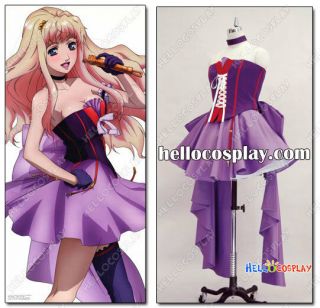 Macross Frontier Cosplay Sheryl Nome Purple Dress H008
