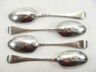 RARE SET OF FOUR ANTIQUE SILVER HANOVERIAN TABLE SPOONS / LONDON 1748 REF 188 2