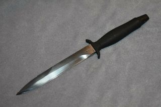 VINTAGE GERBER TACTICAL SPEAR POINT FIXED BLADE KNIFE METAL HANDLE 005096 SHEATH 2
