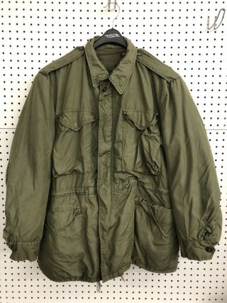 Vtg Us Army Korean War Era M - 1951 Green Field Jacket W/ Liner Size Medium