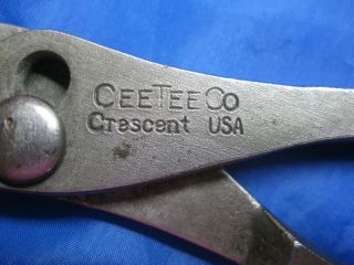 Vintage CEE TEE Co.  Crescent USA Slip Joint Pliers 6.  5 