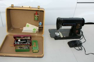 Vintage Singer 301a Sewing Machine With Case Zigzagger,  Buttonhole Att &