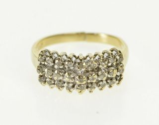 10k Diamond Tiered Design Cluster Fashion Band Ring Size 4 Yellow Gold 09