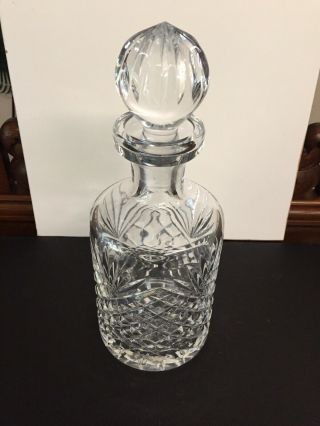 Vintage Stunning Heavy Cut Glass Crystal Liquor Decanter 11 " Tall
