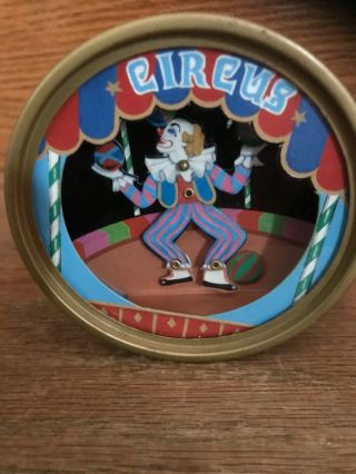 Circus Dancing Clown Send In The Clowns Circular Retro Otagiri Music Box Trinket