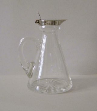 A Sterling Silver Lidded Glass Whisky Noggin Birmingham 1922 Hukin & Heath