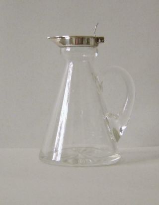 A Sterling Silver Lidded Glass Whisky Noggin Birmingham 1922 Hukin & Heath 2