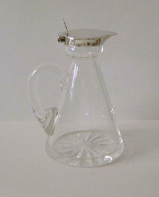 A Sterling Silver Lidded Glass Whisky Noggin Birmingham 1922 Hukin & Heath 3