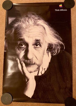 Vintage Albert Einstein Apple Think Different Poster - 24 " X 36 "