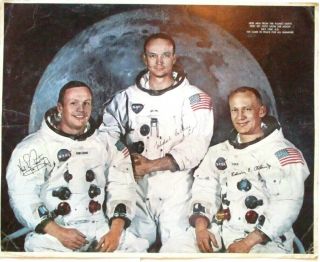 Apollo 11 Crew | Armstrong,  Collins,  & Aldrin | Orig.  Vintage 1969 Poster
