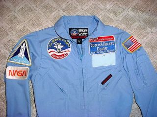 Youth 18 Us Space Camp Flight Suit Jumpsuit Overall Huntsville Al Nasa Patches