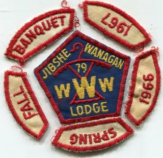Boy Scout Order Of The Arrow Patch Set Lodge 76 Jibshe Wanagan 1960s Complete