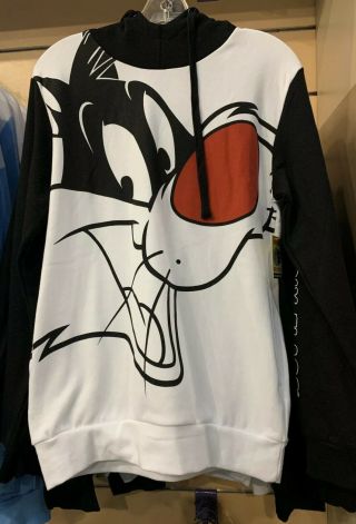 Six Flags Magic Mountain Looney Tunes Sylvester Cat Hoodie Sweater Large
