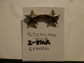Ww 2 Sterling 2 Star Major General Lapel Pin
