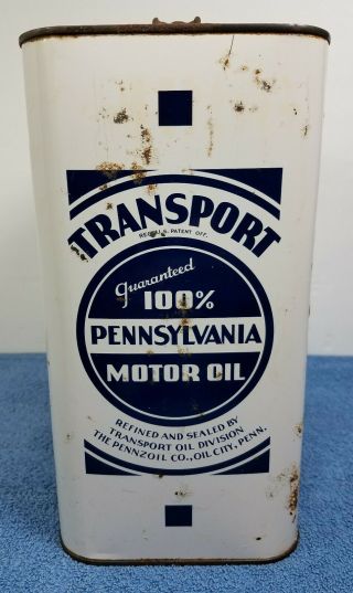 Transport 100 Pennsylvania Motor Oil 2 Gal Can The Pennzoil Co. ,  Oil City PA 3