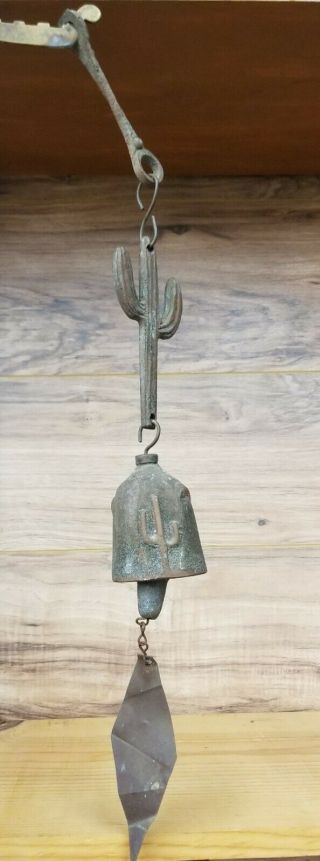 Vintage Brutalist Modernist Paolo Soleri Bronze Bell Wind Chime Cactus Bell