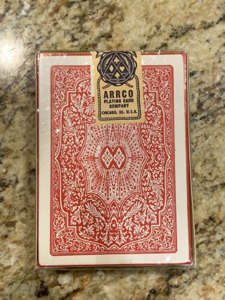 Red Deck Arrco Club Reno Plastic Coated Poker Playing Cards
